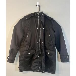 Lauren Ralph Lauren Paddled Barn Coat Women’s Sz L Black Zipper Snap Closure